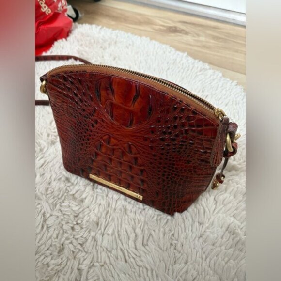 BRAHMIN MINI DUXBURY CROSSBODY-Croc-Embossed Leather Crossbody Bag - Picture 2 of 9